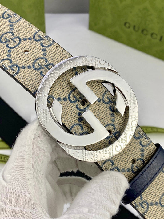 GG Classic Men's Belt Gold Buckle & Silver Buckle