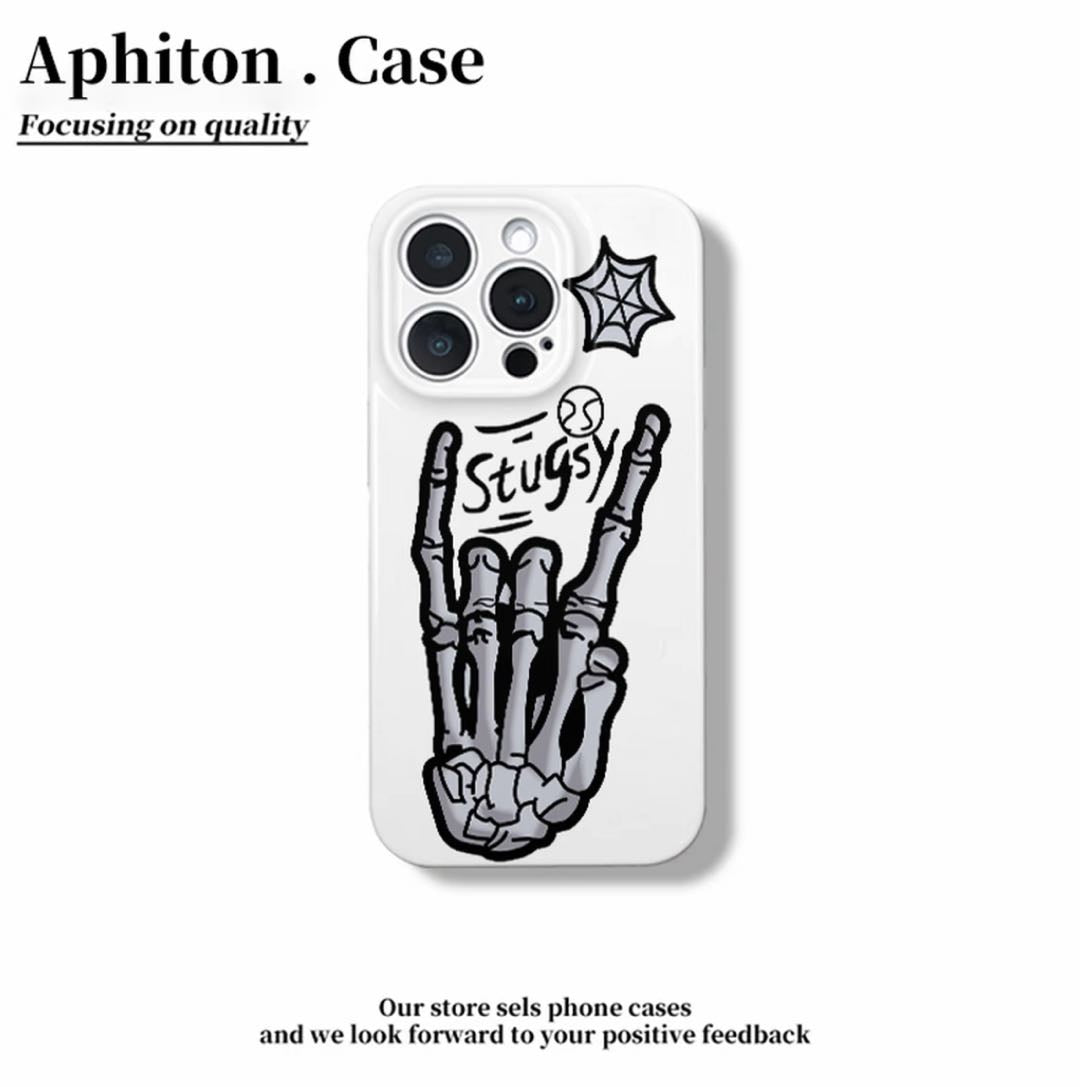 Gothic Skeleton Embroidered Phone iphone 17 Case
