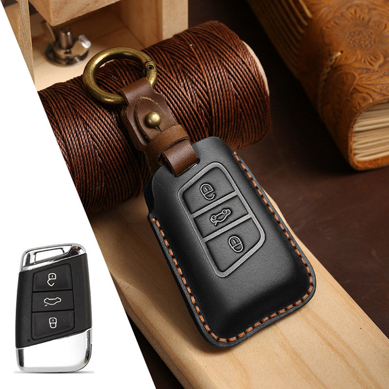 KAKAVY Top Grain Leather Volkswagen key Case detail image 3