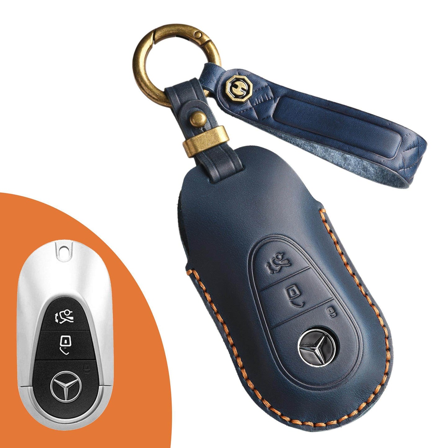 KAKAVY Top Grain Leather Mercedes Key Case detail image 18