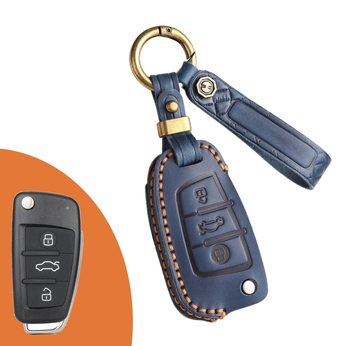 KAKAVY Top Grain Leather Audi Key Case detail image 17