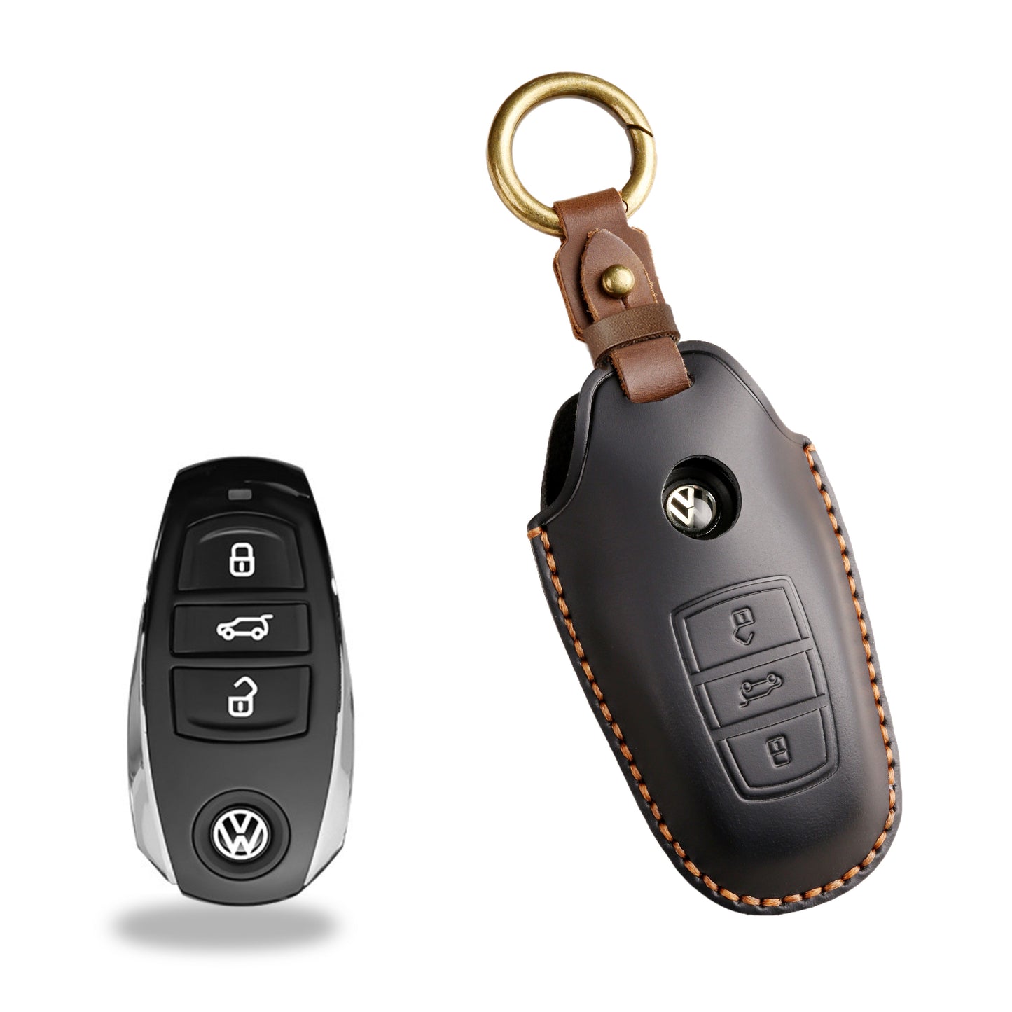 KAKAVY Top Grain Leather Volkswagen key Case detail image 19