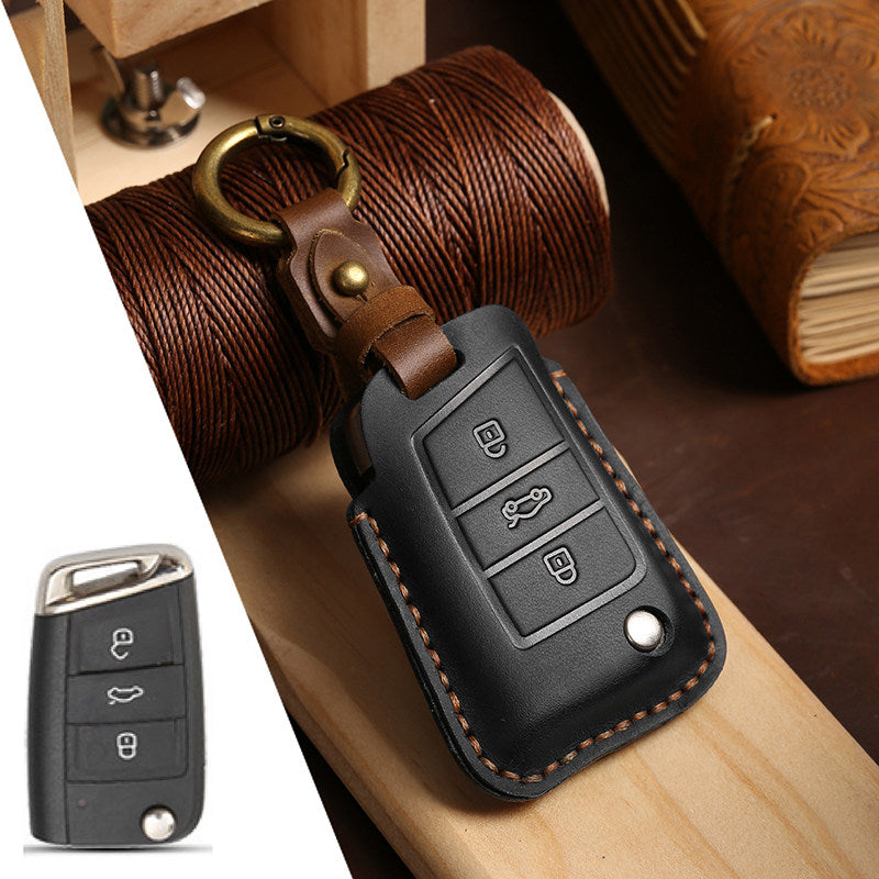 KAKAVY Top Grain Leather Volkswagen key Case detail image 6