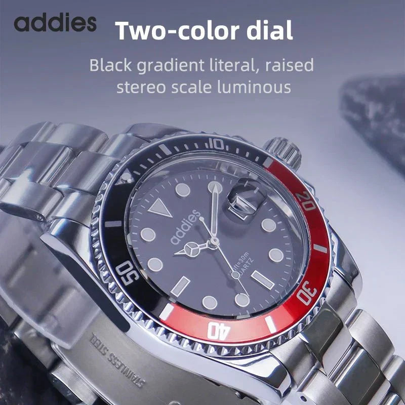 Montre de sport à quartz TitanX Elite pour hommes – Montre de plongée de luxe en acier inoxydable étanche à 30 m | Relation masculine