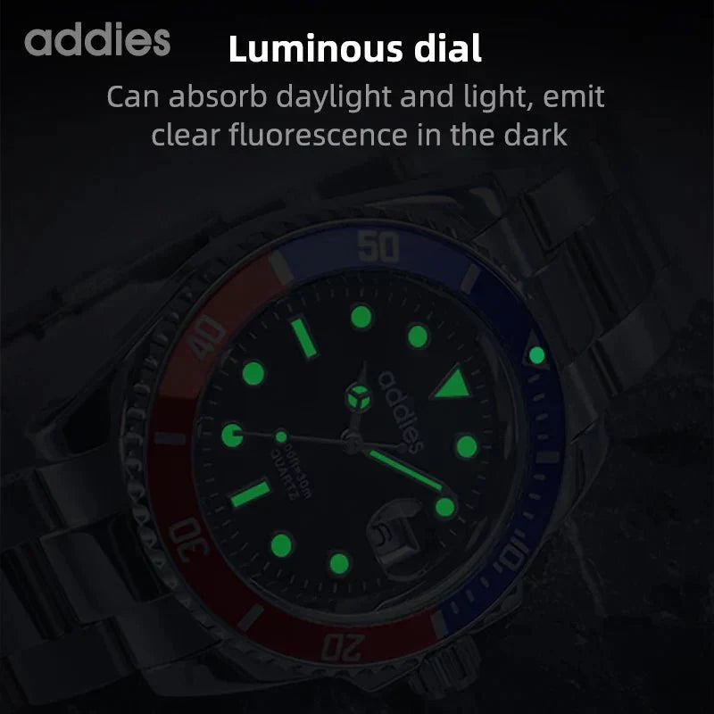 Montre de sport à quartz TitanX Elite pour hommes – Montre de plongée de luxe en acier inoxydable étanche à 30 m | Relation masculine