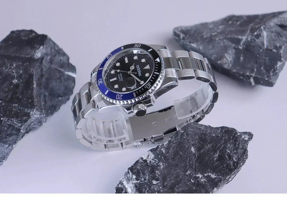 Montre de sport à quartz TitanX Elite pour hommes – Montre de plongée de luxe en acier inoxydable étanche à 30 m | Relation masculine
