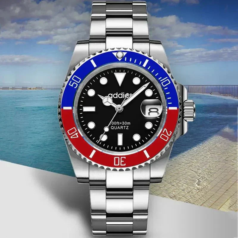 Montre de sport à quartz TitanX Elite pour hommes – Montre de plongée de luxe en acier inoxydable étanche à 30 m | Relation masculine