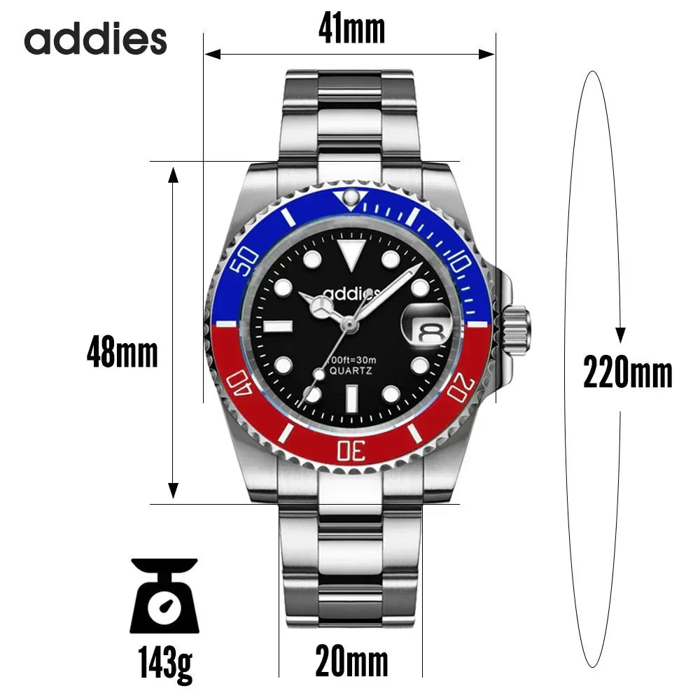 Montre de sport à quartz TitanX Elite pour hommes – Montre de plongée de luxe en acier inoxydable étanche à 30 m | Relation masculine