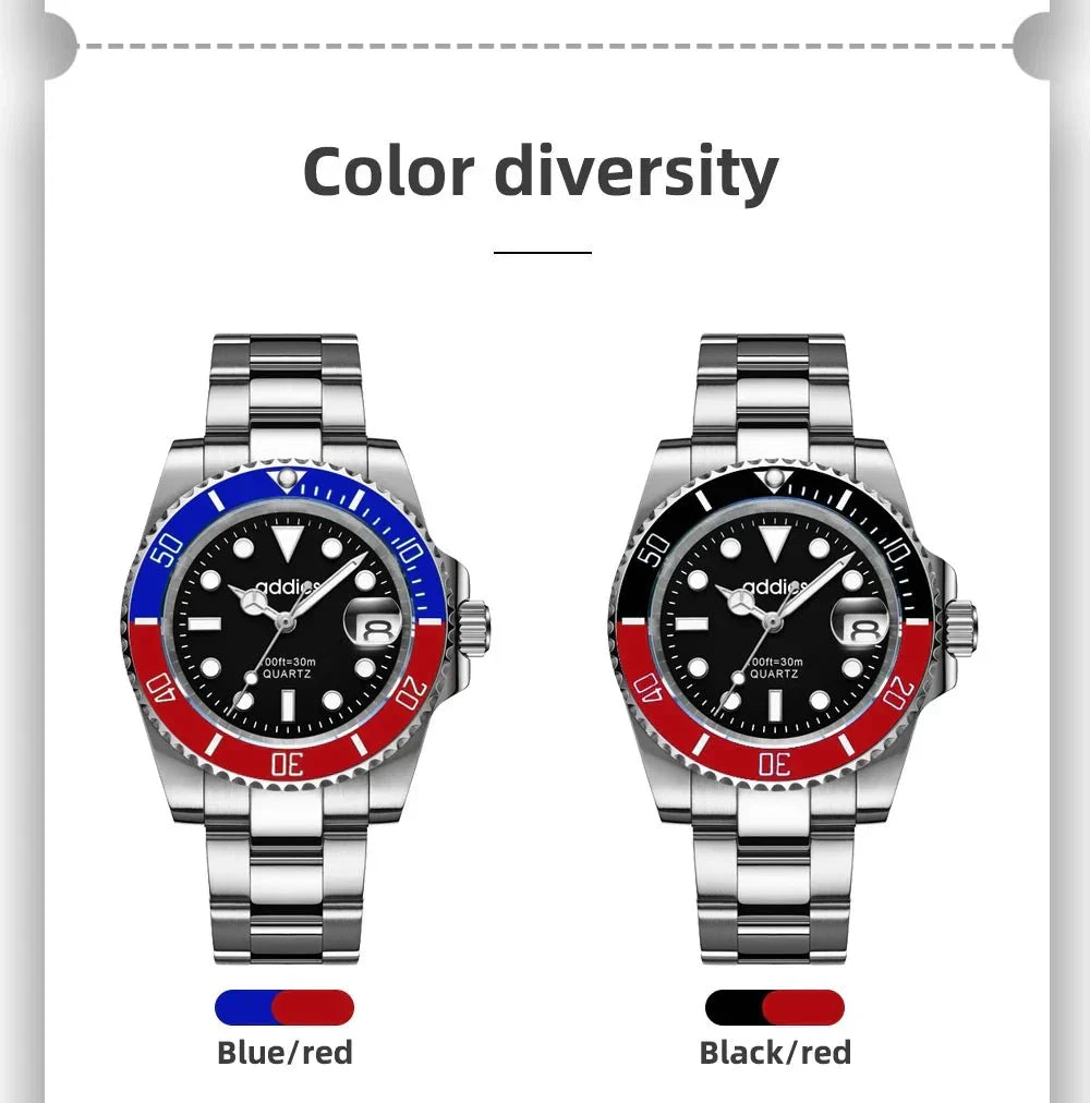 Montre de sport à quartz TitanX Elite pour hommes – Montre de plongée de luxe en acier inoxydable étanche à 30 m | Relation masculine