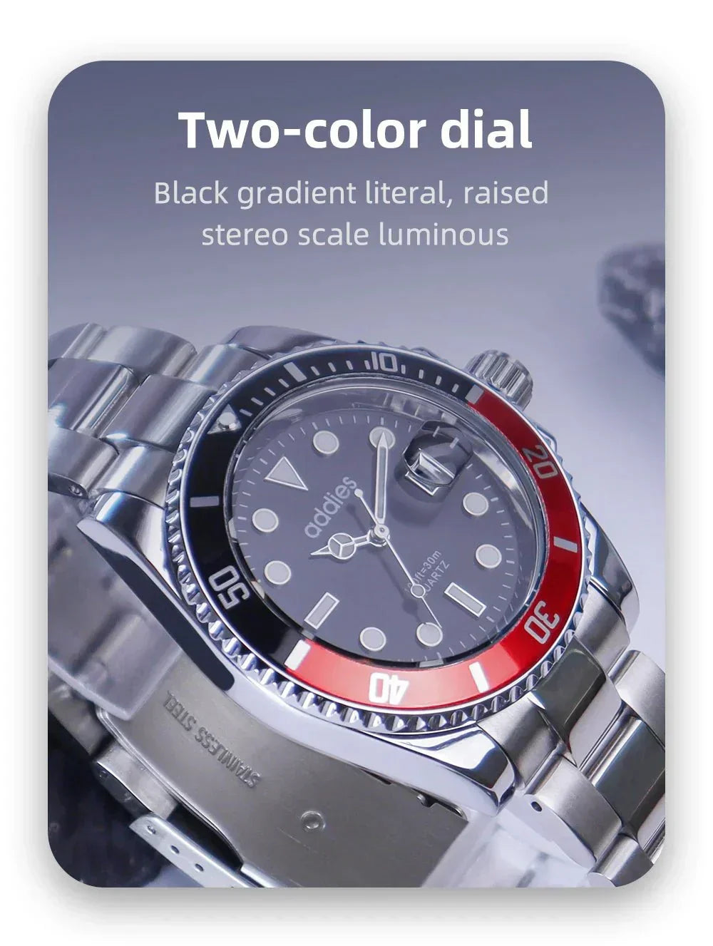 Montre de sport à quartz TitanX Elite pour hommes – Montre de plongée de luxe en acier inoxydable étanche à 30 m | Relation masculine